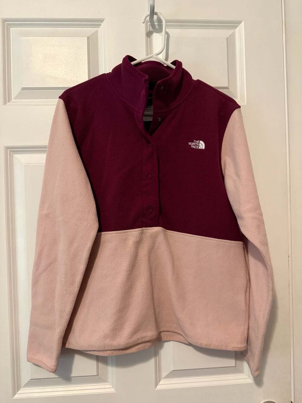 The North Face Women's Alpine Polartec Snap Top Pink Berry and Pink Moss Large